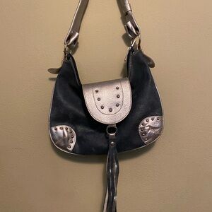 Blue and Silver Women's Bag